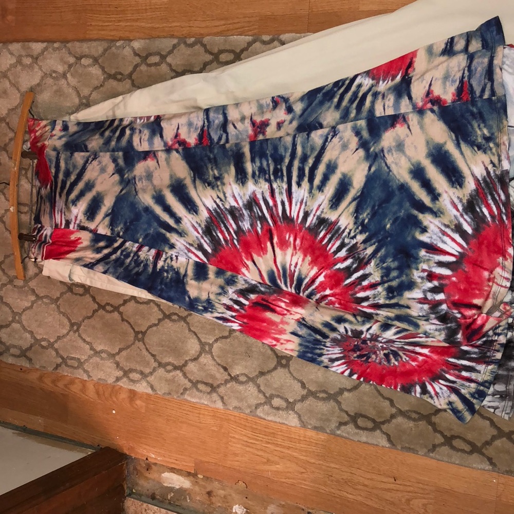 American tye dye maxi skirt